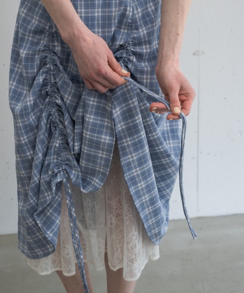idem（イデム）の「lace layered drawstring skirt／レース