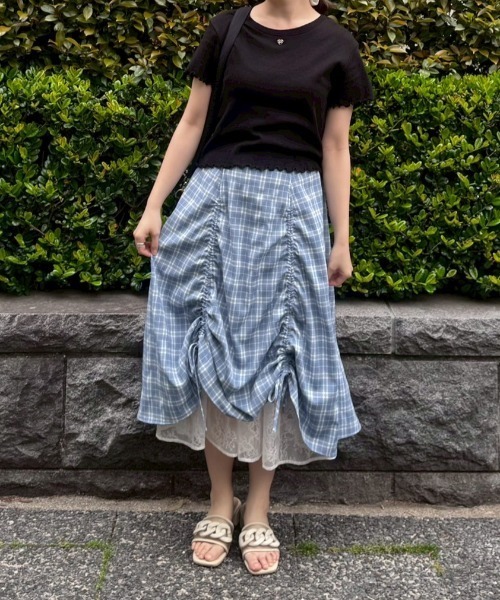 lace layered skirt レース重ねスカート