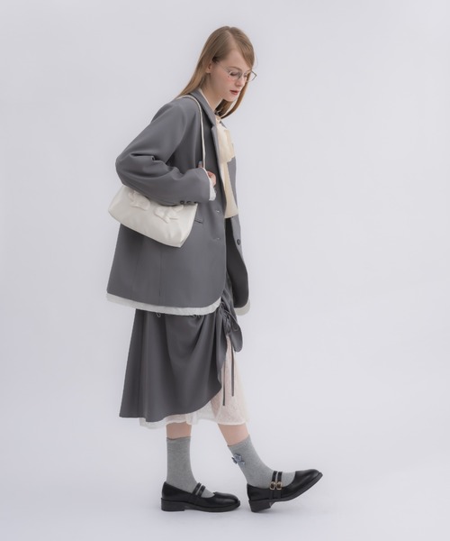 lace layered drawstring skirt／レースレイヤードドロスト
