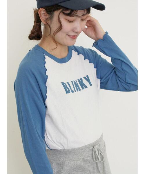 Samansa Mos2（サマンサ モスモス）の「シアーラグランロゴTシャツ（Tシャツ/カットソー・レディース・ブルー/ブラック/ブラウン/レッド・F）」の3枚目の写真