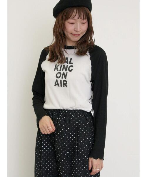 Samansa Mos2（サマンサ モスモス）の「シアーラグランロゴTシャツ（Tシャツ/カットソー・レディース・ブルー/ブラック/ブラウン/レッド・F）」の6枚目の写真