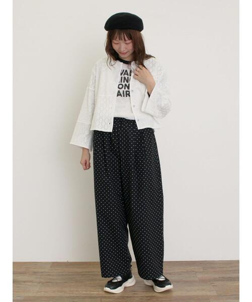 Samansa Mos2（サマンサ モスモス）の「シアーラグランロゴTシャツ（Tシャツ/カットソー・レディース・ブルー/ブラック/ブラウン/レッド・F）」の10枚目の写真