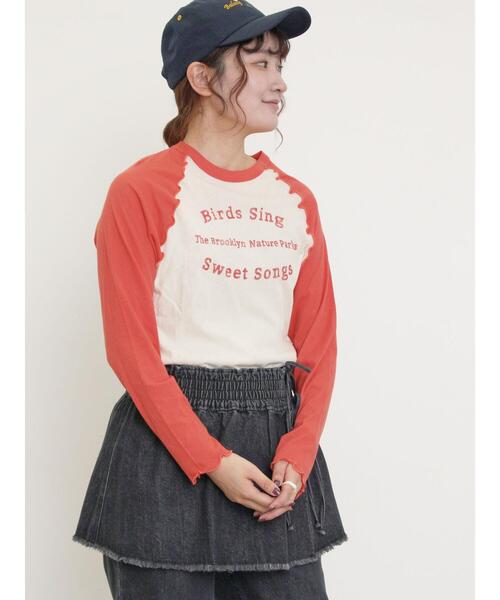 Samansa Mos2（サマンサ モスモス）の「シアーラグランロゴTシャツ（Tシャツ/カットソー・レディース・ブルー/ブラック/ブラウン/レッド・F）」の14枚目の写真