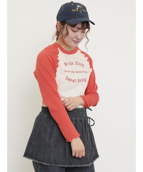 Samansa Mos2（サマンサ モスモス）の「シアーラグランロゴTシャツ（Tシャツ/カットソー・レディース・ブルー/ブラック/ブラウン/レッド・F）」の15枚目の写真