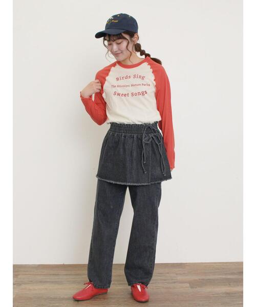 Samansa Mos2（サマンサ モスモス）の「シアーラグランロゴTシャツ（Tシャツ/カットソー・レディース・ブルー/ブラック/ブラウン/レッド・F）」の18枚目の写真