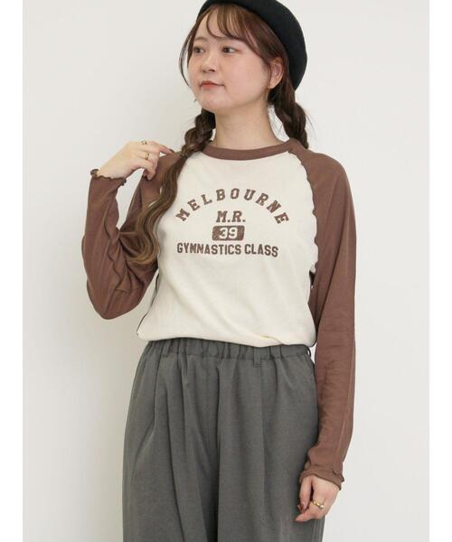 Samansa Mos2（サマンサ モスモス）の「シアーラグランロゴTシャツ（Tシャツ/カットソー・レディース・ブルー/ブラック/ブラウン/レッド・F）」の20枚目の写真