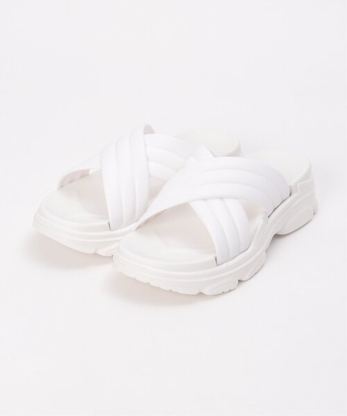 VENCEEXCHANGE(ヴァンスエクスチェンジ)の「クロスサンダル(サンダル・レディース・ホワイト/ブラック・L/M)」の1枚目の写真