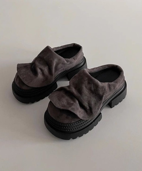 AsRiRe（アスリレイ）の「もこもこリボンプラットフォーム（ブーツ・レディース・ダークグレー/ベージュ・M/L/S）」の12枚目の写真