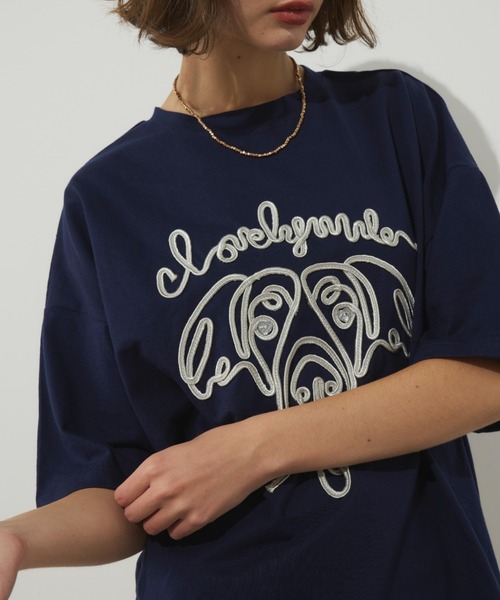 tシャツ コード刺繍ワンニャンTEE レディース コード刺繍ワンニャンTEE（Tシャツ/カットソー）｜Unitage