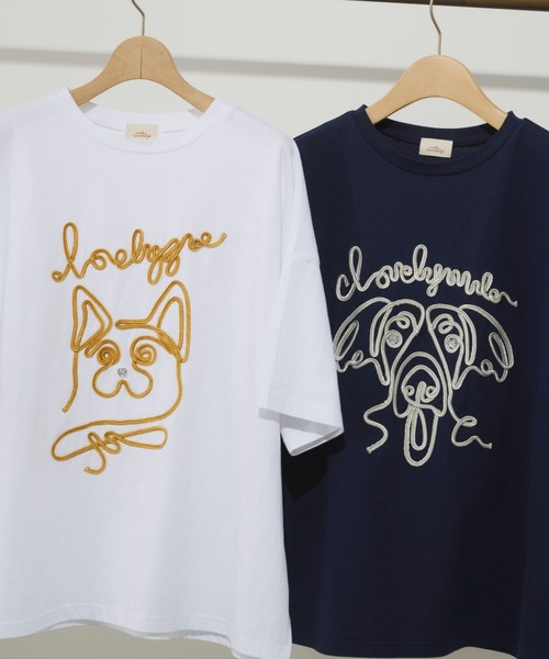 tシャツ コード刺繍ワンニャンTEE レディース コード刺繍ワンニャンTEE（Tシャツ/カットソー）｜Unitage