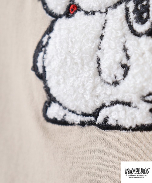 PEANUTS（ピーナッツ）の「PEANUTS JOE COOL柄 ワンポイントサガラ刺繍 天竺半袖Tシャツ（Tシャツ/カットソー・メンズ・ライトパープル/グレイッシュベージュ/ブラック・M/L/LL）」の18枚目の写真