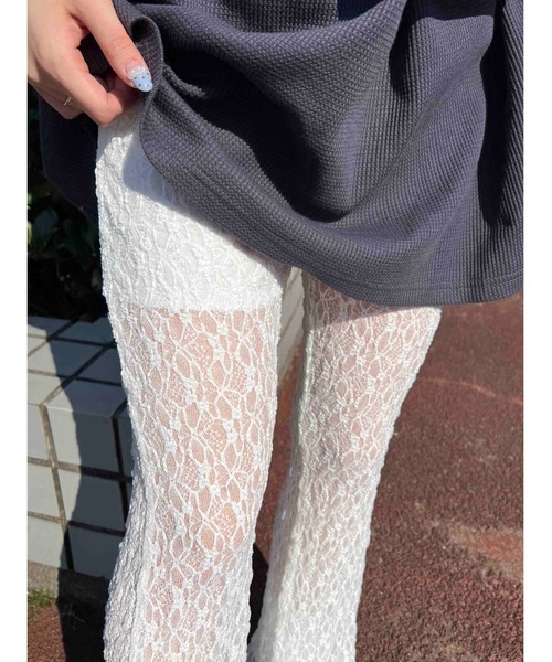 WC(ダブル シー)の「フレアレースパンツ(その他パンツ・レディース・ホワイト/ブラック・FREE)」の7枚目の写真
