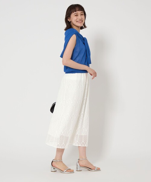 green label relaxing（グリーンレーベルリラクシング）の「シャーリー ハリヌキ フレンチスリーブ プルオーバー ニット -ウォッシャブル-（ニット/セーター・レディース・ブラック/ホワイト/ダークブラウン/コバルトブルー・FREE）」の12枚目の写真