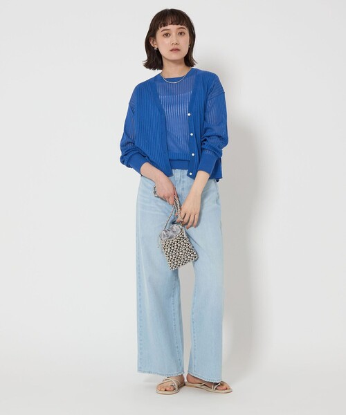 green label relaxing（グリーンレーベルリラクシング）の「シャーリー ハリヌキ フレンチスリーブ プルオーバー ニット -ウォッシャブル-（ニット/セーター・レディース・ブラック/ホワイト/ダークブラウン/コバルトブルー・FREE）」の13枚目の写真