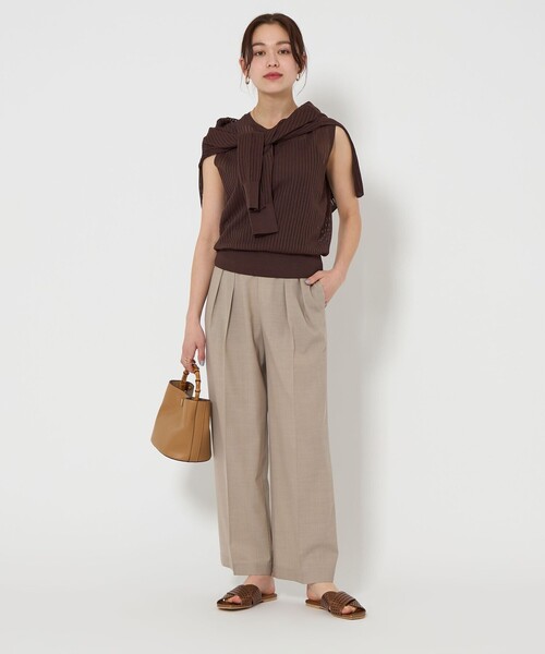 green label relaxing（グリーンレーベルリラクシング）の「シャーリー ハリヌキ フレンチスリーブ プルオーバー ニット -ウォッシャブル-（ニット/セーター・レディース・ブラック/ホワイト/ダークブラウン/コバルトブルー・FREE）」の15枚目の写真