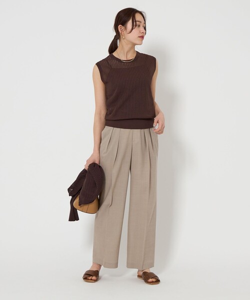 green label relaxing（グリーンレーベルリラクシング）の「シャーリー ハリヌキ フレンチスリーブ プルオーバー ニット -ウォッシャブル-（ニット/セーター・レディース・ブラック/ホワイト/ダークブラウン/コバルトブルー・FREE）」の17枚目の写真