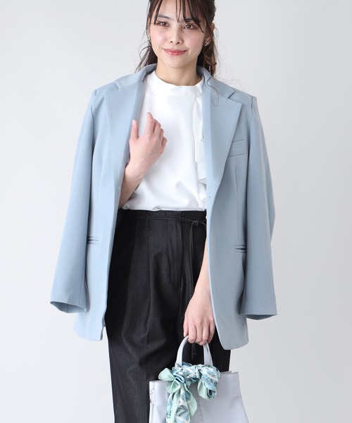Ehre style(エーレスタイル)の「お尻が隠れるお仕事に最適定番ジャケット(テーラードジャケット・レディース・チャコールグレー/ブルー/アイボリー/ブラック・FREE)」の11枚目の写真
