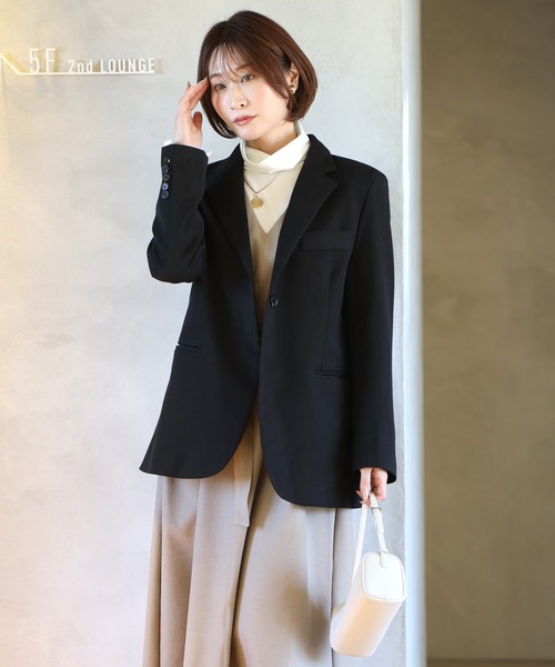 Ehre style(エーレスタイル)の「お尻が隠れるお仕事に最適定番ジャケット(テーラードジャケット・レディース・チャコールグレー/ブルー/アイボリー/ブラック・FREE)」の22枚目の写真