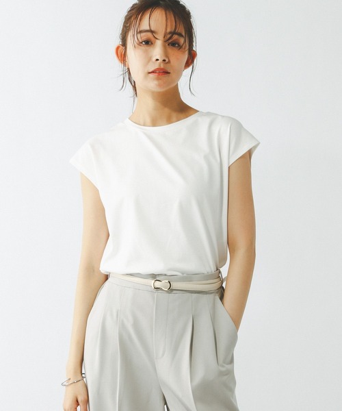 GLOBAL WORK（グローバルワーク）の「快適フレンチプルオーバー/289381（Tシャツ/カットソー・レディース・ブラック/ホワイト系その他/オフホワイト・LARGE/MEDIUM/SMALL）」の2枚目の写真