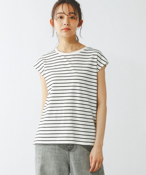 GLOBAL WORK（グローバルワーク）の「快適フレンチプルオーバー/289381（Tシャツ/カットソー・レディース・ブラック/ホワイト系その他/オフホワイト・LARGE/MEDIUM/SMALL）」の10枚目の写真