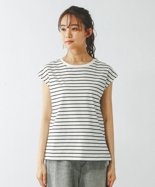 GLOBAL WORK（グローバルワーク）の「快適フレンチプルオーバー/289381（Tシャツ/カットソー・レディース・ブラック/ホワイト系その他/オフホワイト・LARGE/MEDIUM/SMALL）」の13枚目の写真