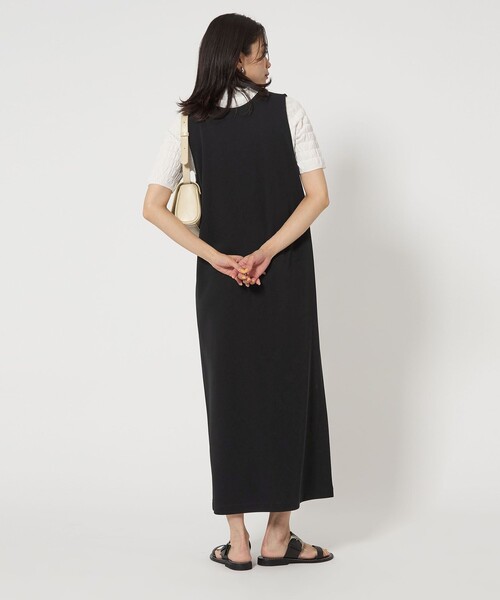 green label relaxing（グリーンレーベルリラクシング）の「リーン カット ワンピース（ワンピース・レディース・ナチュラル/ブラック/ブラウン・FREE）」の6枚目の写真