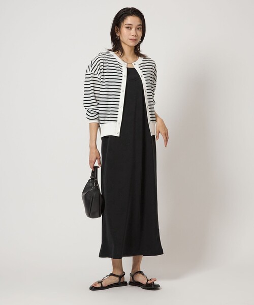 green label relaxing（グリーンレーベルリラクシング）の「リーン カット ワンピース（ワンピース・レディース・ナチュラル/ブラック/ブラウン・FREE）」の9枚目の写真