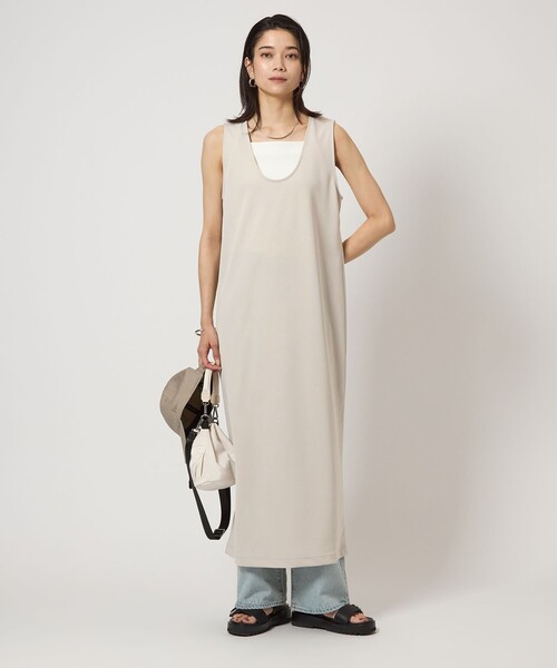 green label relaxing（グリーンレーベルリラクシング）の「リーン カット ワンピース（ワンピース・レディース・ナチュラル/ブラック/ブラウン・FREE）」の13枚目の写真