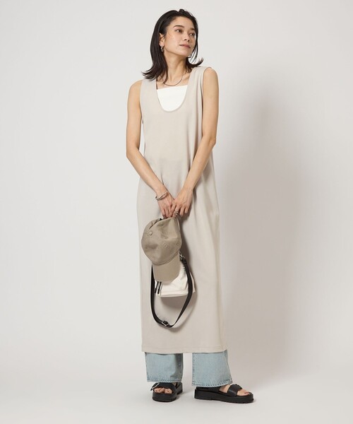 green label relaxing（グリーンレーベルリラクシング）の「リーン カット ワンピース（ワンピース・レディース・ナチュラル/ブラック/ブラウン・FREE）」の15枚目の写真