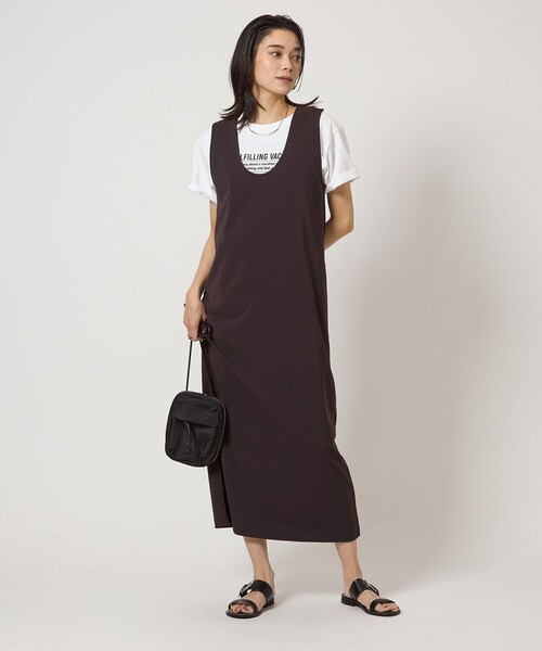 green label relaxing（グリーンレーベルリラクシング）の「リーン カット ワンピース（ワンピース・レディース・ナチュラル/ブラック/ブラウン・FREE）」の20枚目の写真