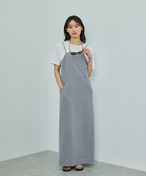 ROPE'(ロペ)の「【WEB・一部店舗限定】リネンライクキャミソールワンピース/洗える(ワンピース・レディース・ベージュ系その他2/グレー・FREE)」の11枚目の写真