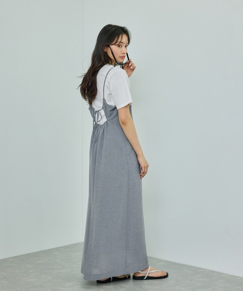 ROPE'(ロペ)の「【WEB・一部店舗限定】リネンライクキャミソールワンピース/洗える(ワンピース・レディース・ベージュ系その他2/グレー・FREE)」の12枚目の写真