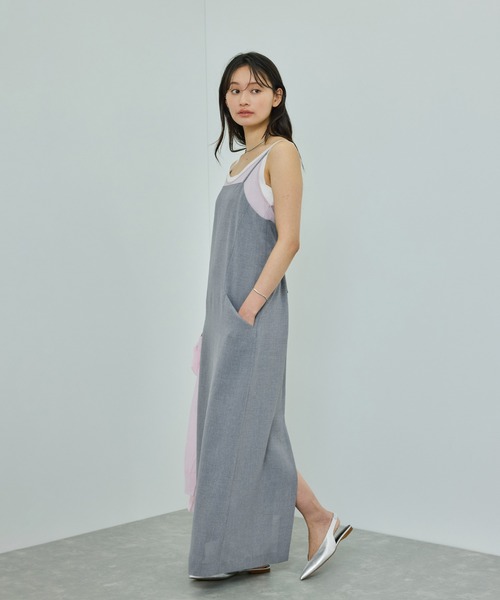 ROPE'(ロペ)の「【WEB・一部店舗限定】リネンライクキャミソールワンピース/洗える(ワンピース・レディース・ベージュ系その他2/グレー・FREE)」の13枚目の写真