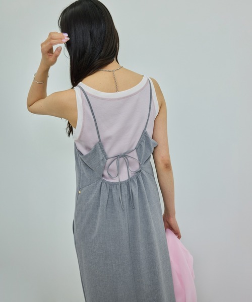 ROPE'(ロペ)の「【WEB・一部店舗限定】リネンライクキャミソールワンピース/洗える(ワンピース・レディース・ベージュ系その他2/グレー・FREE)」の14枚目の写真