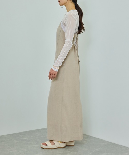 ROPE'(ロペ)の「【WEB・一部店舗限定】リネンライクキャミソールワンピース/洗える(ワンピース・レディース・ベージュ系その他2/グレー・FREE)」の16枚目の写真