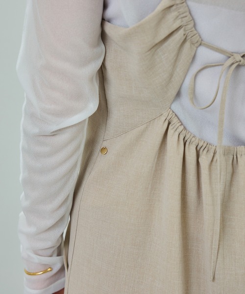 ROPE'(ロペ)の「【WEB・一部店舗限定】リネンライクキャミソールワンピース/洗える(ワンピース・レディース・ベージュ系その他2/グレー・FREE)」の19枚目の写真