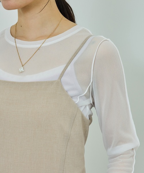 ROPE'(ロペ)の「【WEB・一部店舗限定】リネンライクキャミソールワンピース/洗える(ワンピース・レディース・ベージュ系その他2/グレー・FREE)」の21枚目の写真