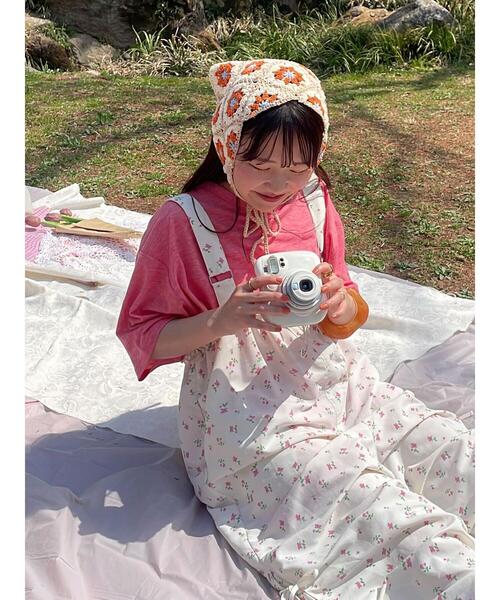 ehka sopo（エヘカソポ）の「花柄バブーシュカ（ハット・レディース・ミント/ブラック/キナリ/モカ・F）」の7枚目の写真