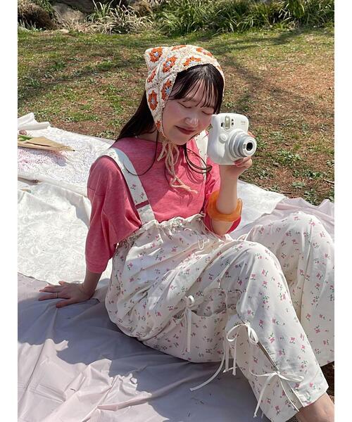 ehka sopo（エヘカソポ）の「花柄バブーシュカ（ハット・レディース・ミント/ブラック/キナリ/モカ・F）」の8枚目の写真