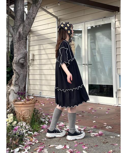 ehka sopo（エヘカソポ）の「花柄バブーシュカ（ハット・レディース・ミント/ブラック/キナリ/モカ・F）」の15枚目の写真