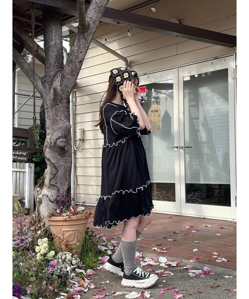 ehka sopo（エヘカソポ）の「花柄バブーシュカ（ハット・レディース・ミント/ブラック/キナリ/モカ・F）」の16枚目の写真