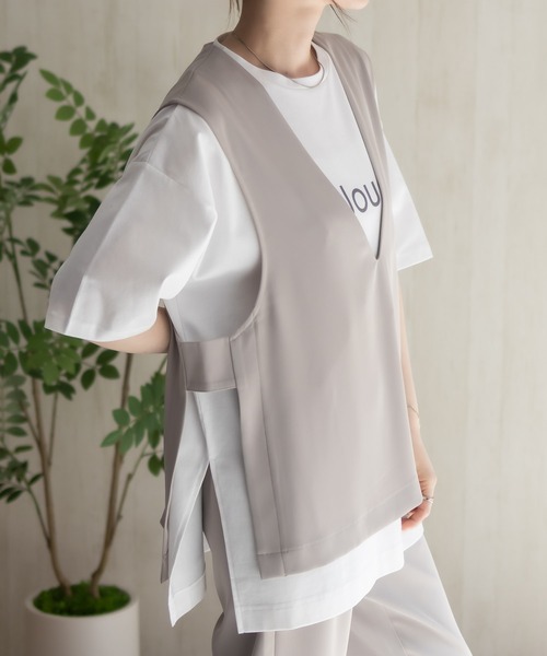 HusHusH（ハッシュアッシュ）の「HusHusH 冷感ノーカラージレ（ベスト・レディース・ブラック/ベージュ・M/L）」の14枚目の写真