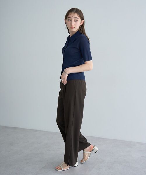 YECCA VECCA（イェッカヴェッカ）の「衿付きシアーニットカーディガン（カーディガン/ボレロ・レディース・ネイビー/アイボリー/オレンジ・FREE）」の18枚目の写真