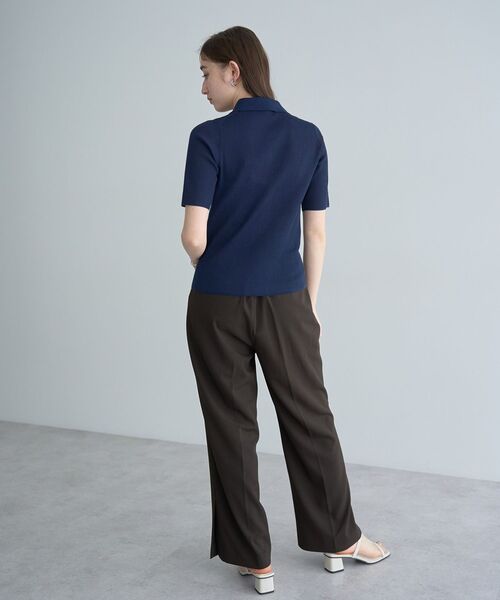 YECCA VECCA（イェッカヴェッカ）の「衿付きシアーニットカーディガン（カーディガン/ボレロ・レディース・ネイビー/アイボリー/オレンジ・FREE）」の19枚目の写真