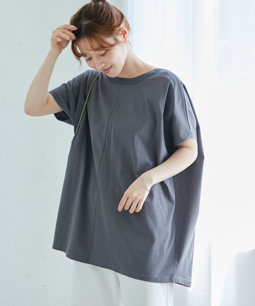 le.coeur blanc(ルクールブラン)の「《WEB限定アイテム》バックリボンデザイントップス(Tシャツ/カットソー・レディース・ブラック/オフホワイト/チャコールグレー・38)」の5枚目の写真