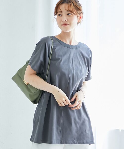 le.coeur blanc(ルクールブラン)の「《WEB限定アイテム》バックリボンデザイントップス(Tシャツ/カットソー・レディース・ブラック/オフホワイト/チャコールグレー・38)」の6枚目の写真