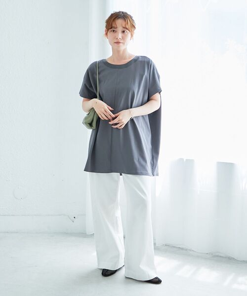 le.coeur blanc(ルクールブラン)の「《WEB限定アイテム》バックリボンデザイントップス(Tシャツ/カットソー・レディース・ブラック/オフホワイト/チャコールグレー・38)」の12枚目の写真