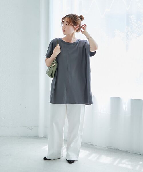 le.coeur blanc(ルクールブラン)の「《WEB限定アイテム》バックリボンデザイントップス(Tシャツ/カットソー・レディース・ブラック/オフホワイト/チャコールグレー・38)」の13枚目の写真