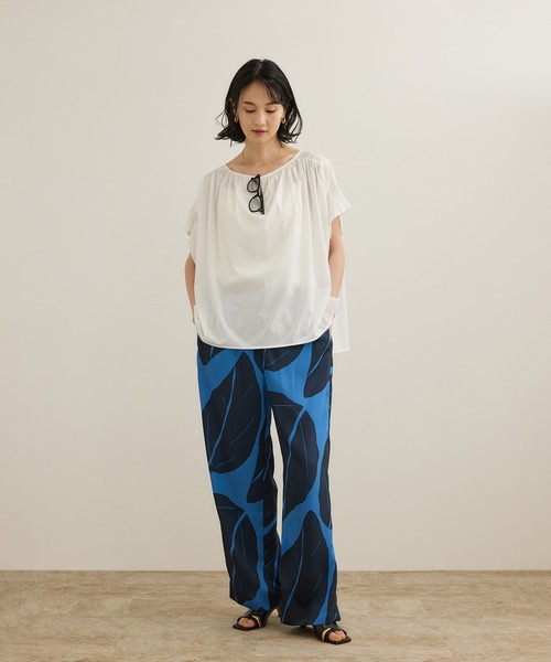ROPE'(ロペ)の「【洗える】クリア天竺ギャザー半袖プルオーバー/お仕事服(Tシャツ/カットソー・レディース・ホワイト/ブラック/カーキ/ブルー・FREE)」の21枚目の写真
