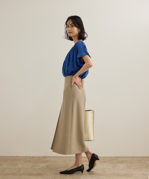 ROPE'(ロペ)の「【洗える】クリア天竺ギャザー半袖プルオーバー/お仕事服(Tシャツ/カットソー・レディース・ホワイト/ブラック/カーキ/ブルー・FREE)」の22枚目の写真